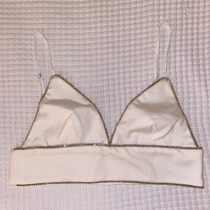 Meshki sparkle white crop top